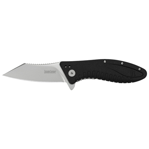 Kershaw Grinder folding knife featuring a tanto-inspired tip and ergonomic handle for secure grip and versatile cutting.